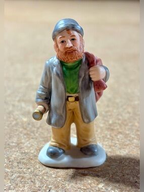 Vintage 1995 Christmas Lefton Figurine Seaman Red Sack Colonial Village #10066